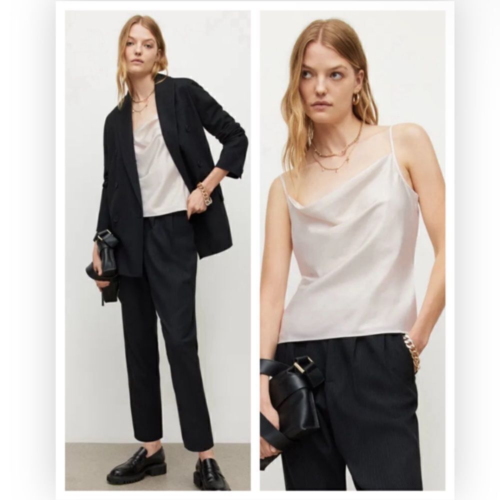 AllSaints Hadley Camisole Blouse Arctic White Sleeveless 10 Top MSRP 135.00
